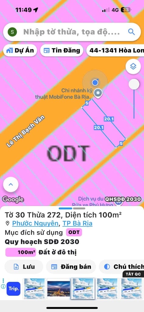 Bán đất TĐC Memory Bà Rịa, mặt tiền Lê Thị Bạch Vân, gần ngã tư Phạm Ngọc Thạch