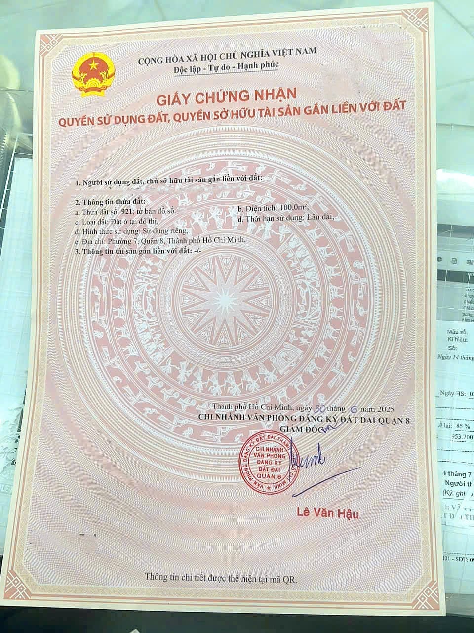CẦN BÁN ĐẤT THỔ CƯ ĐƯỜNG SỐ 4 QUẬN 8, NGAY CHỢ ĐẦU MỐI BÌNH ĐIỀN