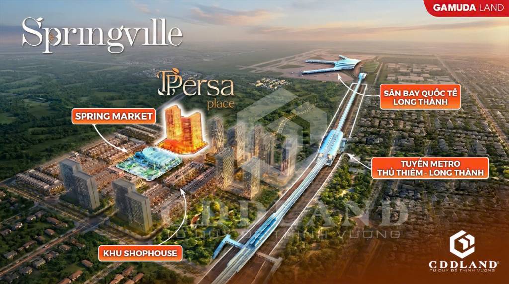 MỞ BÁN CĂN HỘ PERSA PLACE SPRINGVILLE, GẦN SÂN BAY LONG THÀNH, GIÁ TỪ 50 TRIỆU/M², THANH TOÁN 10%