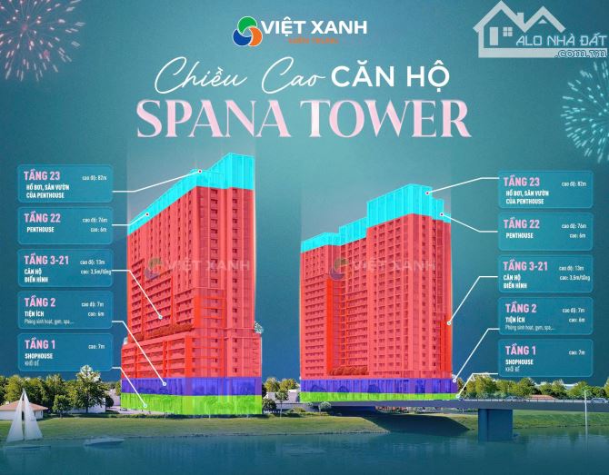 Căn hộ Spana tower ngay đầu cầu Hòa Xuân, view sông, ngay trung tâm tp giai đoạn 1