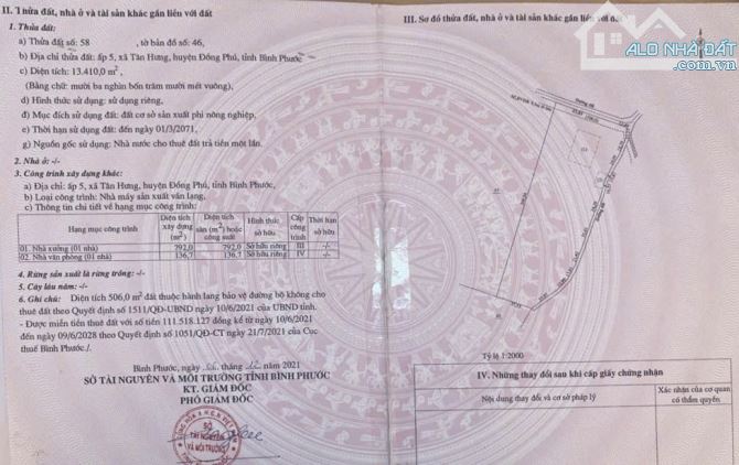 Đất xưởng 1.3 ha Tân Hưng Full SKC đóng 1 lần giá 16 tỉ