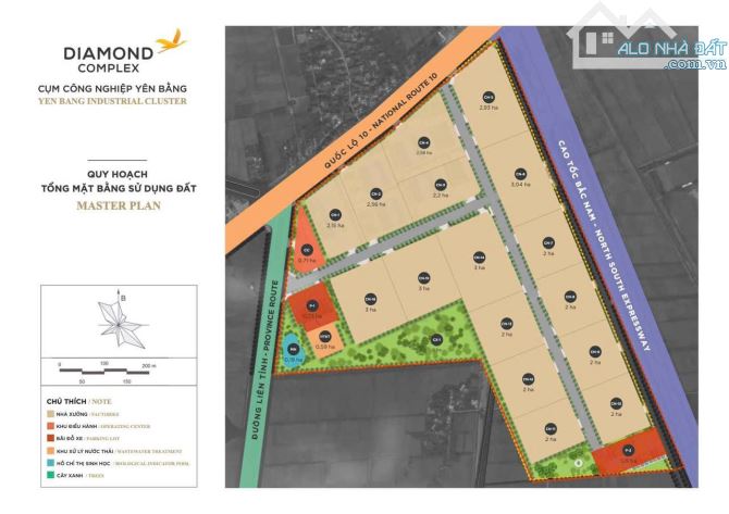 CTY cần bán 1,5 ha đất sxkd CCN Yên Bằng, đất đóng tiền 1 lần, chỉ 2,3 tr/m2