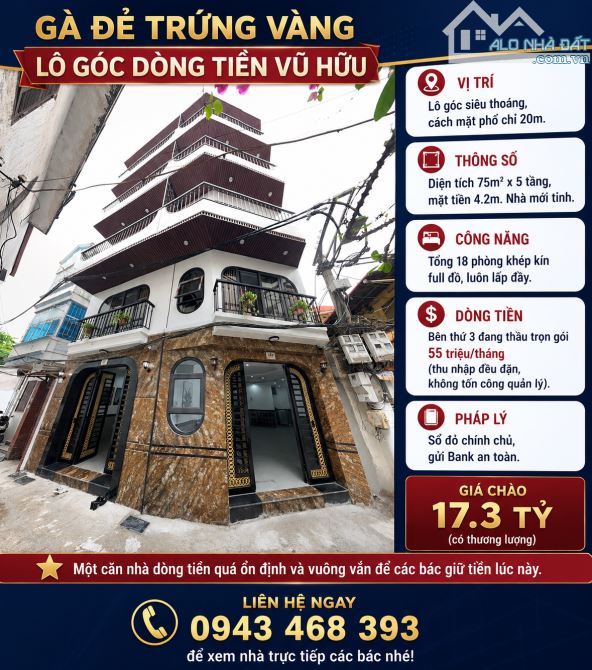 GÀ ĐẺ TRỨNG VÀNG - LÔ GÓC DÒNG TIỀN VŨ HỮU