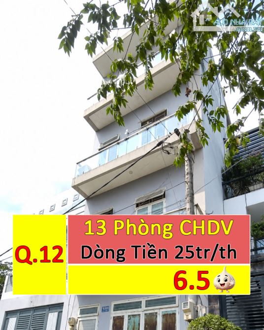 Bán Căn Hộ Dịch Vụ 4 Tầng đường Thạnh Xuân 13, Thới An Quận 12, 5x16, Hẻm Xe tải, 13 Phòng