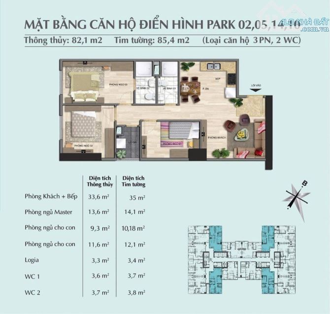Bán căn góc 82m, 3 ngủ, eurowindow tầng cao