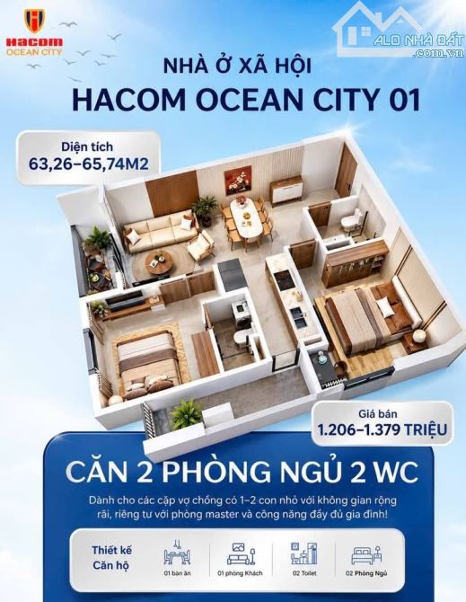 Chung cư NOXH Hacom Ocean City khu k2 liên hệ ngay