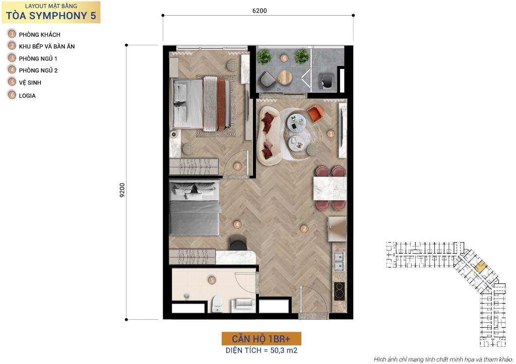 BÁN CĂN HỘ SUN SYMPHONY RESIDENCE, CĂN 55M2, CÓ DÒNG TIỀN, TRỰC DIỆN SÔNG HÀN, GIÁ TỐT