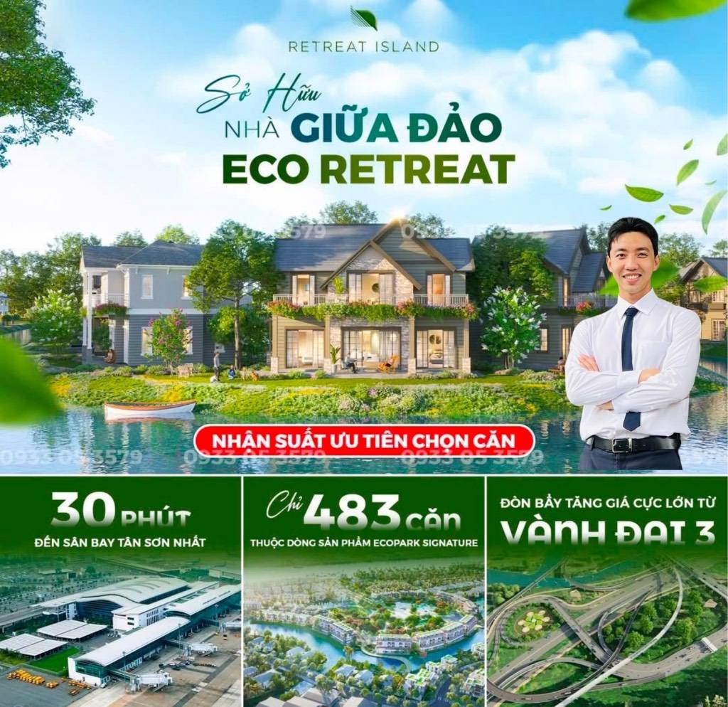 MỞ BÁN 19 CĂN DINH THỰ ECO RETREAT BẾN LỨC, LONG AN, 580M² GIỮA RỪNG SINH THÁI