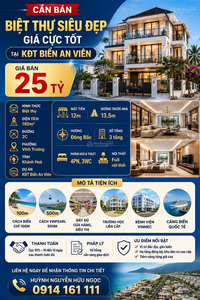 Bán gấp biệt thự 180m2, giá siêu rẻ chỉ 25 tỷ