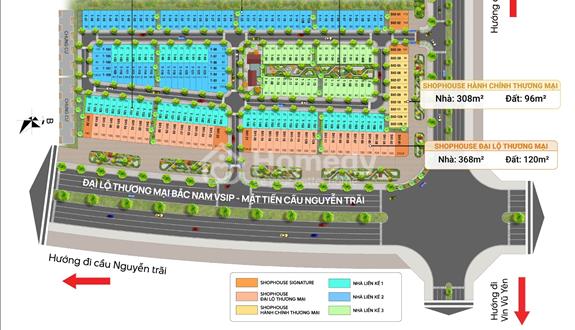Chào bán nhà phố, shophouse giá từ 5.2xx Tỷ căn 75 m2 ngay mặt đường đại lộ Vsip Lê Hồng Phong