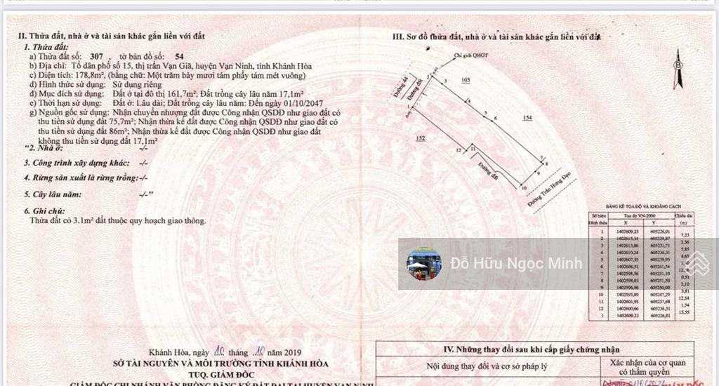 Mặt biển trần hưng đạo chỉ 59 triệu/m2. diện tích 178,8m2 ngang mặt biển rộng 8m