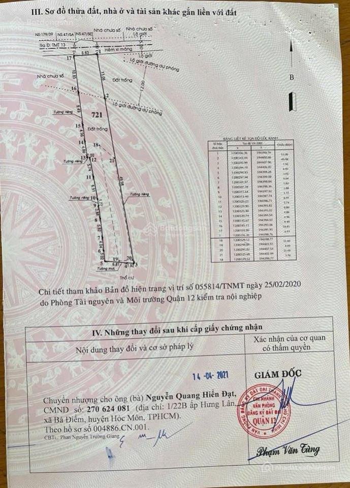 Bán kho, nhà xưởng: Đất làm biệt thự, nhà xưởng, nhà trọ.. đường phan văn hùm gi