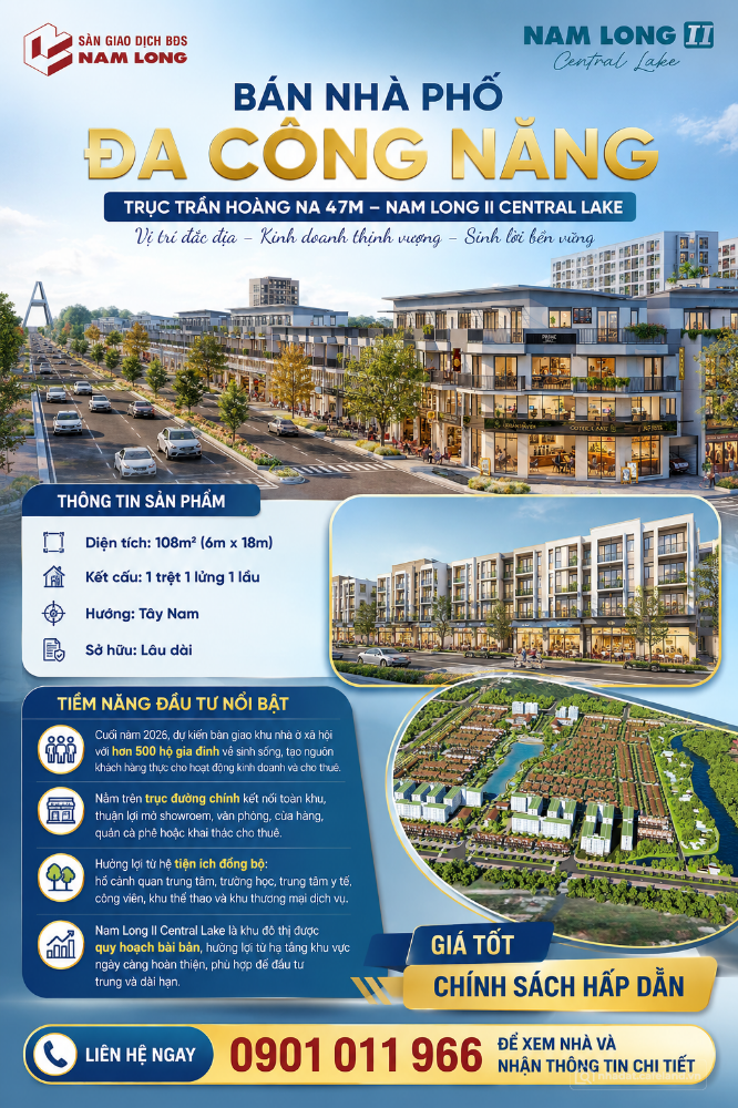 Nhà phố đa công năng khu Nam Long 2