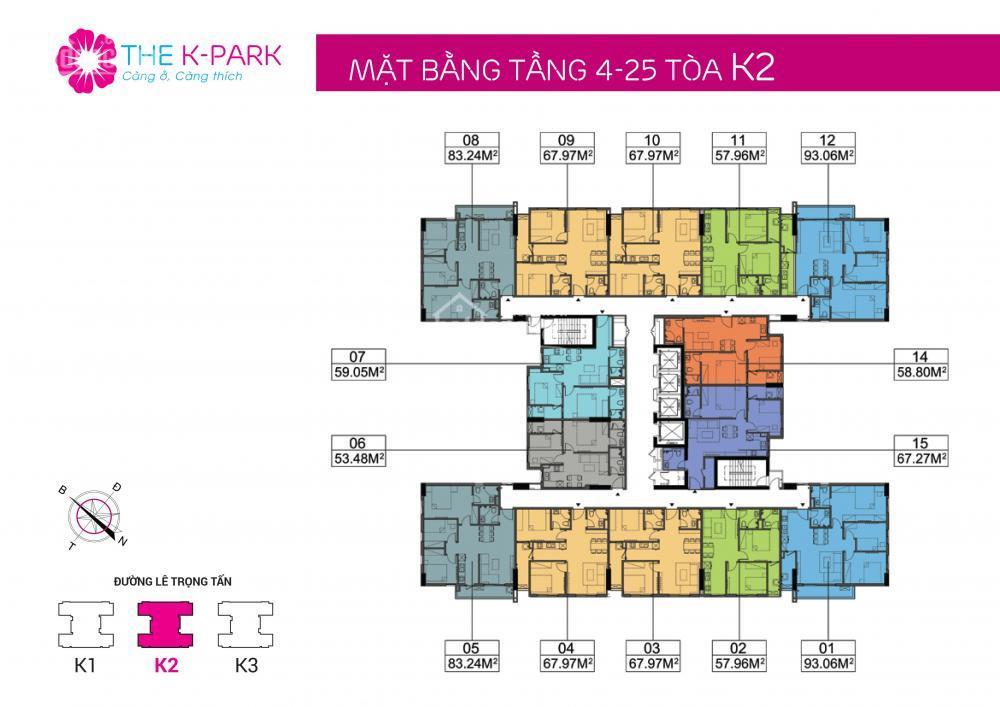 Chính chủ cần bán k2 2002 dự án the k park, 0904 588 ***