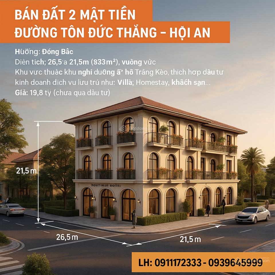 Giá tốt đất vip 540 m2 2 mt tôn đức thắng 10.5m, gần biển, trung tâm đà nẵng, hội an.