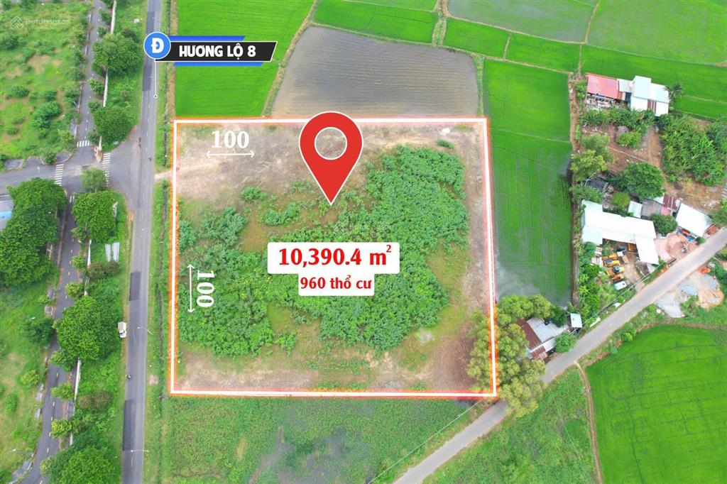 Bán đất gần chợ long điền 100mx100m = 10.390m2 có 960m2 mặt tiền hương lộ 8 long điền brvt