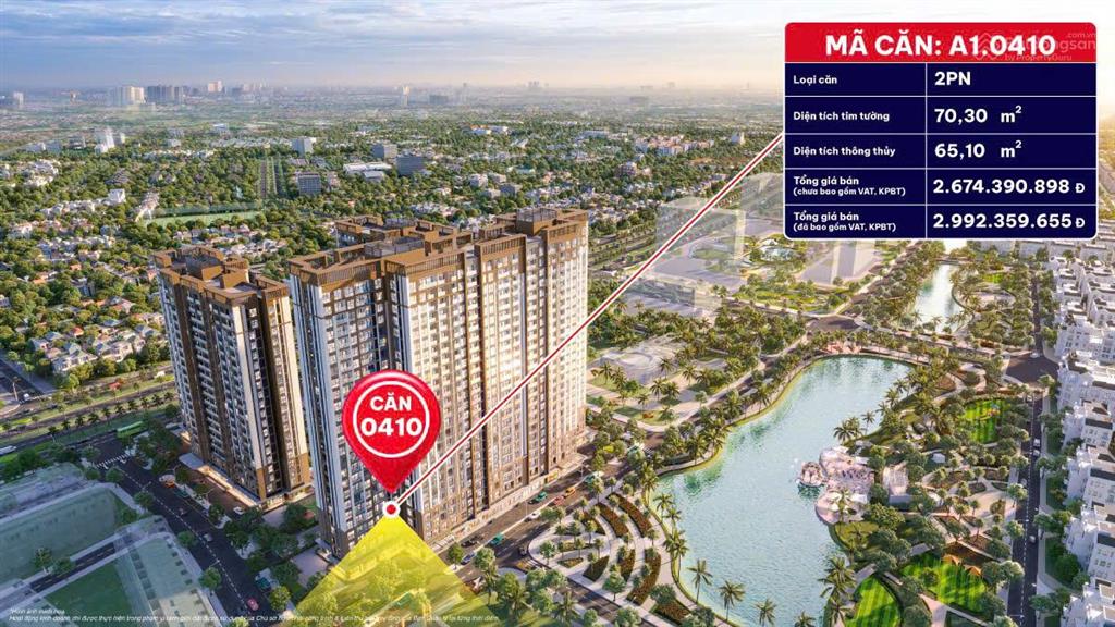 Căn 2pn giá rẻ tại thị trường chỉ 2,442 tỷ, mua nhà nhận ngay xe vf5 0925 908 ***