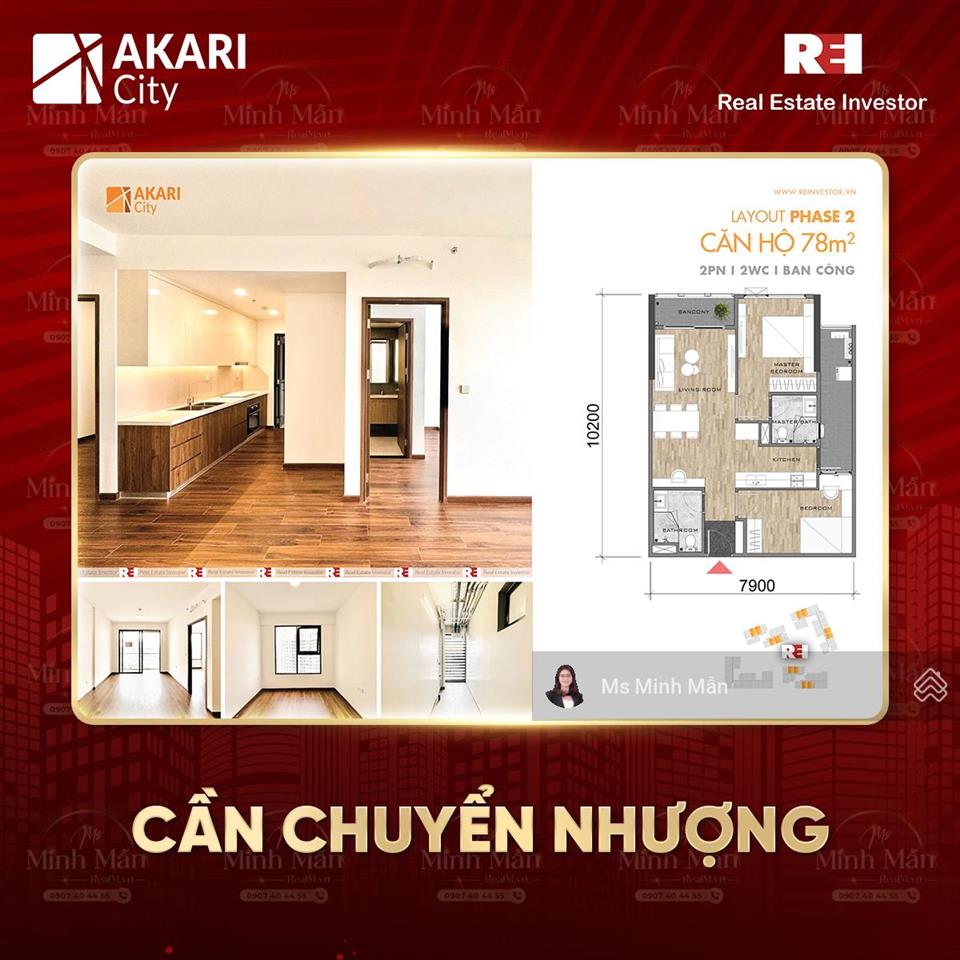 Bán căn hộ akari city võ văn kiệt, 80m2 có sổ hồng riêng, vay ngân hàng 80%, mua ở rất an tâm