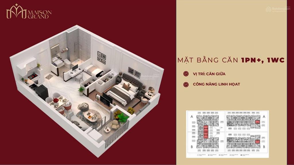 Cần ra nhanh căn 1pn 49m², maison grand phú mỹ, 0909 444 ***