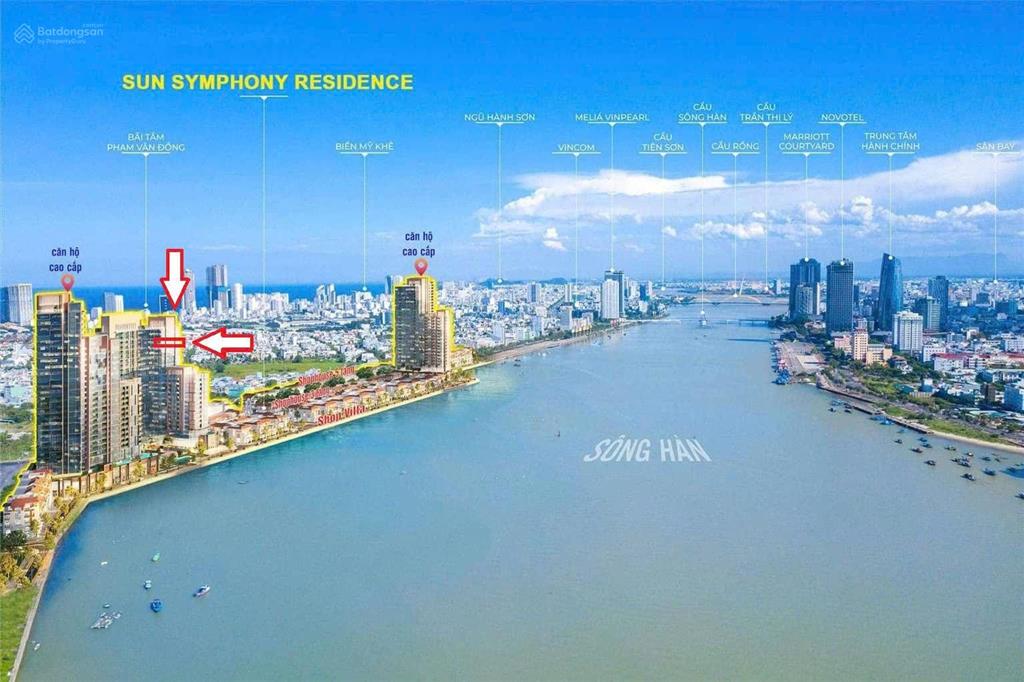 Căn 3pn view trực diện sông dt 111m², căn hộ với 27,8m chiều dài mặt view sông hàn đẳng cấp