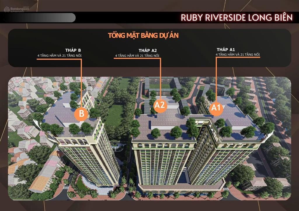 Bán suất ngoại giao, căn hộ sắp bàn giao ruby riverside long biên, hàng hiếm