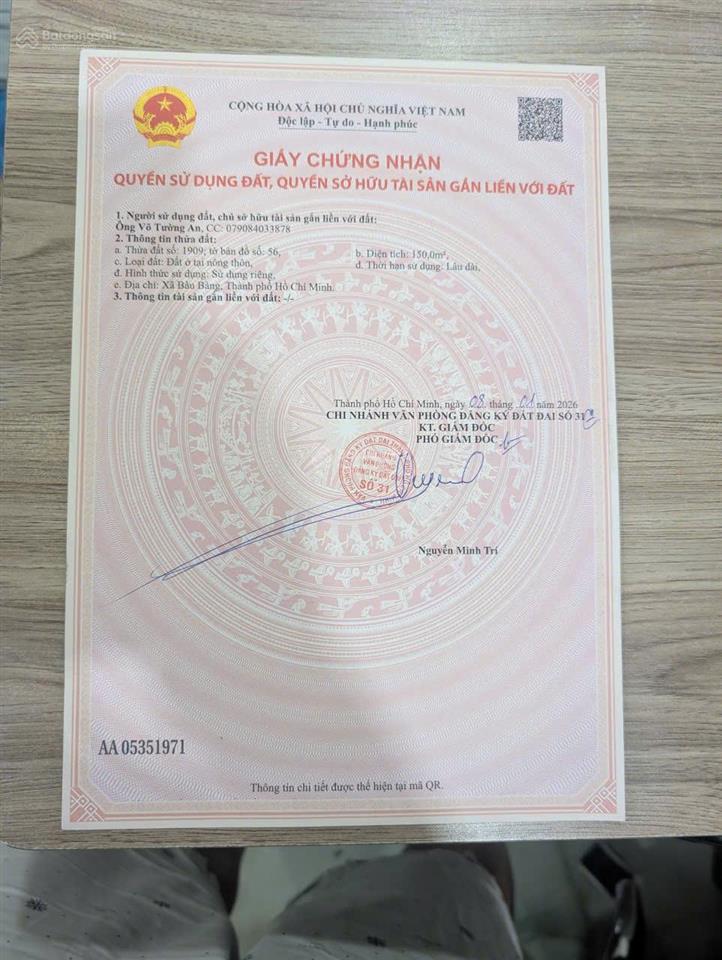 Bán lô đất thổ cư ngay mặt tiền kcn bàu bàng, tp. hcm, chỉ 2,670 tỷ
