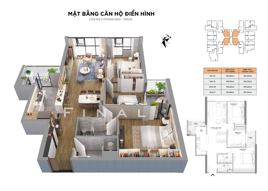 14 tỷ chính chủ bán căn 3 ngủ 107m² tòa brg 25 lê văn lương. full đồ. ban công đông nam. slot oto