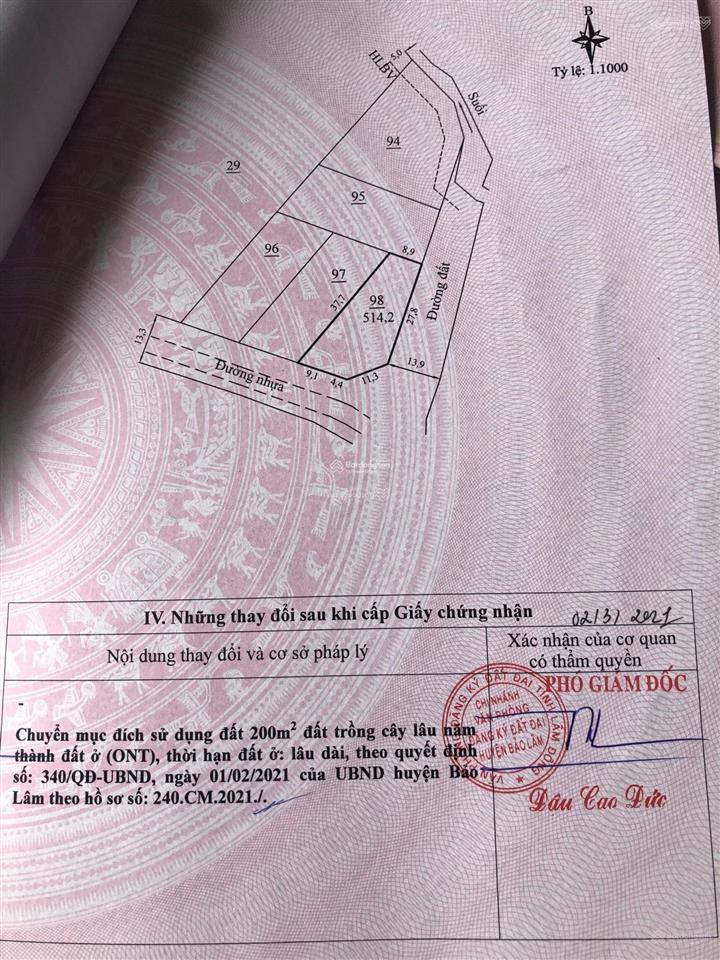 Bán 3.200m đất thổ cư nghỉ dưỡng bảo lộc | 2 mặt tiền đường nhựa gần thác dambri. giá 15,8 tỷ
