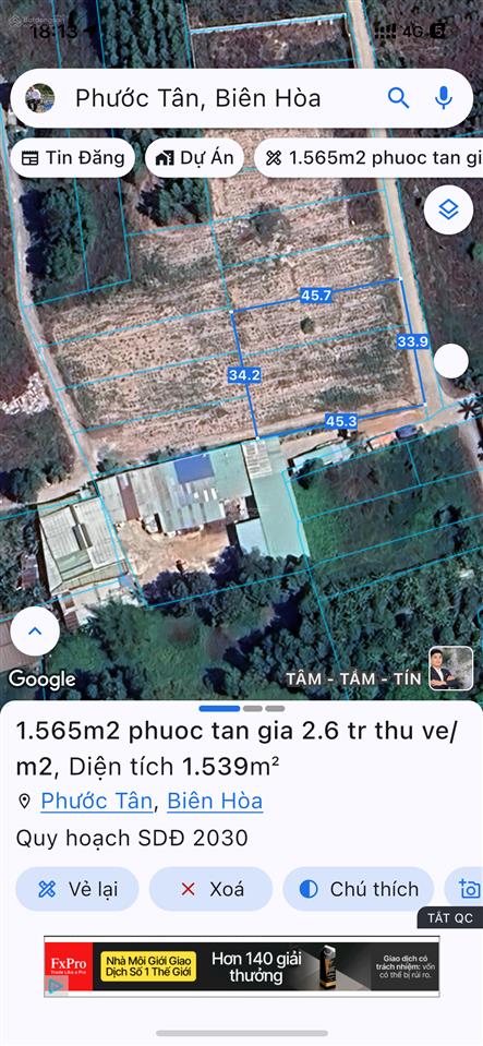 2,6 tr/m2, 1565m² gần đường võ nguyên giáp, phước tân. xung quanh rất nhiều nhà xưởng, thuận tiện