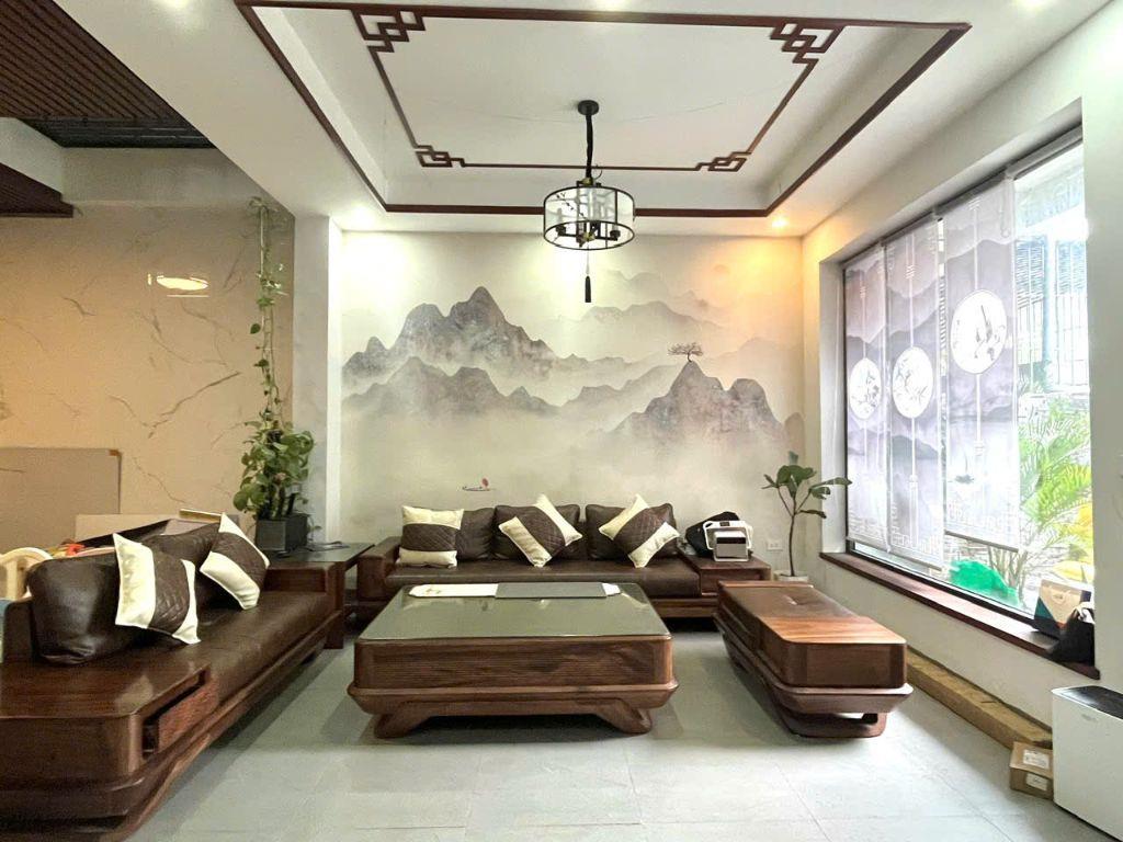 Bán nhà vườn khu D Hoàn thiện siêu đẹp, trước mặt trường học bước chân tới vườn hoa