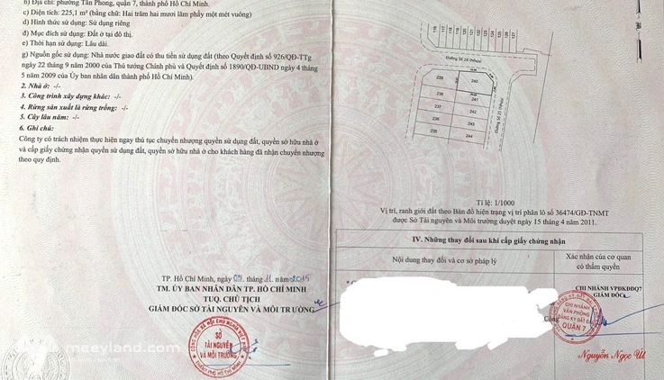 Bán lô biệt thự góc 2 măt tiền R16 đường 25, Tân Phong, quận 7