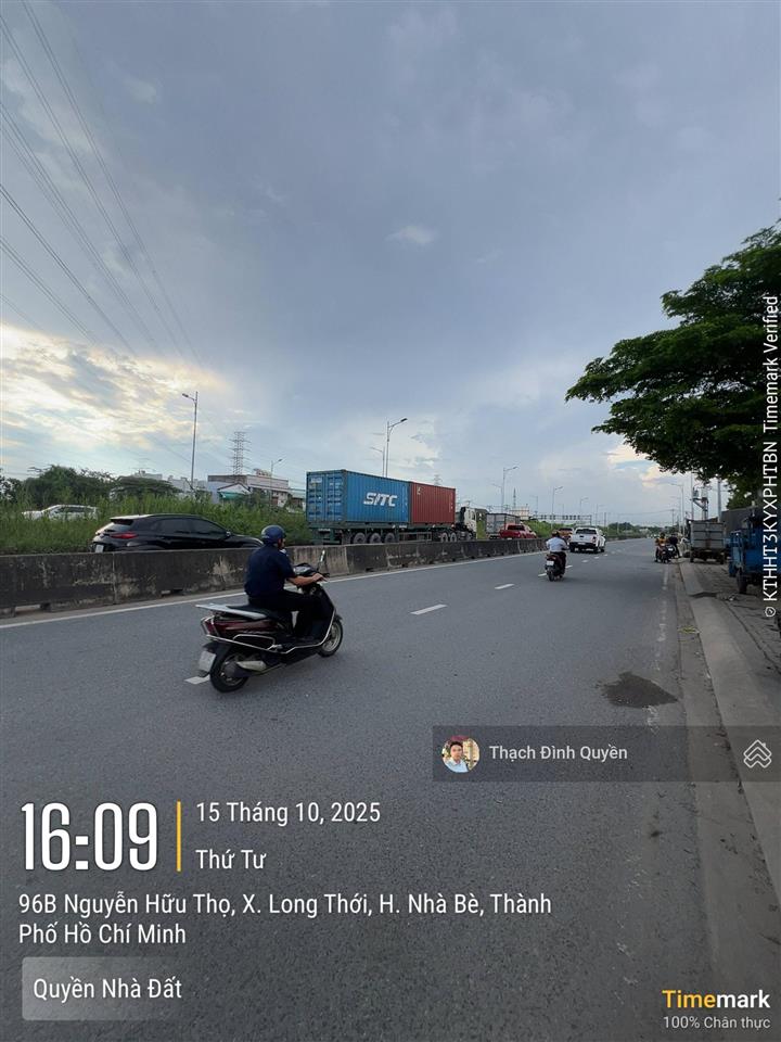 Đất thổ cư mt đường nguyễn hữu thọ đường rộng 60m. dt 358m2 giá 13,5 tỷ