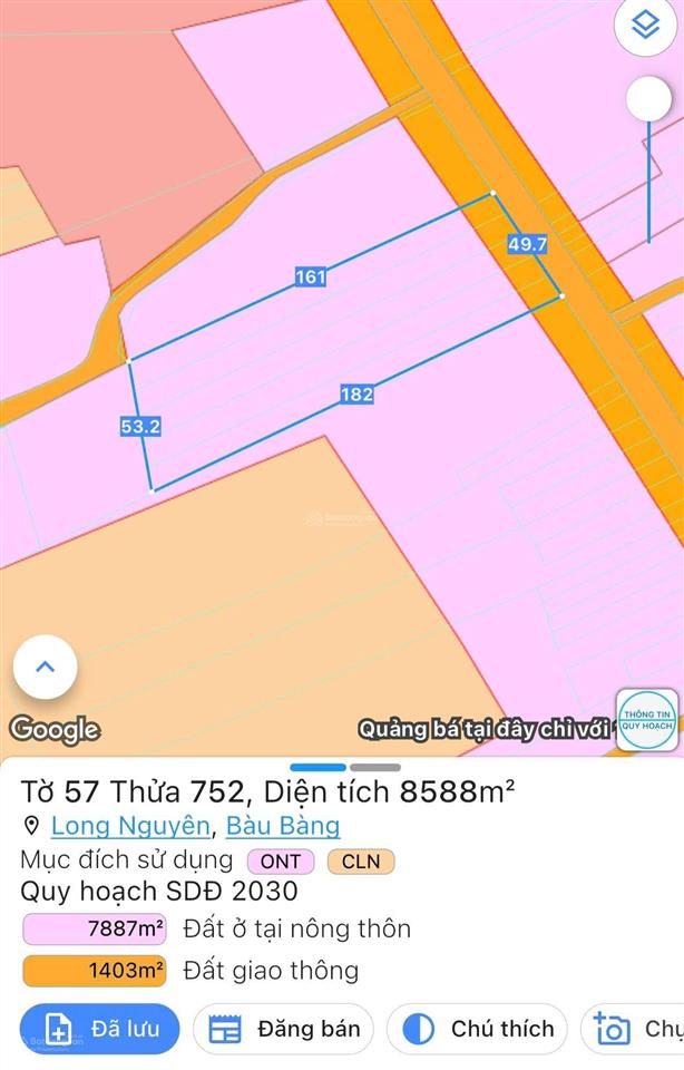 Tôi chuẩn bị định cư nước ngoài nay bán cắt lỗ còn 60tỷ lô đất ngay mt dt749a đã có 2400m2 thổ cư