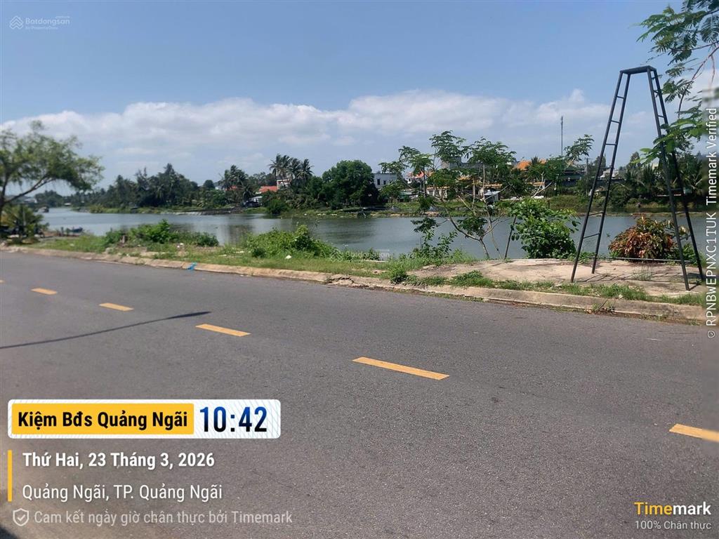 Bán đất mặt tiền sông kinh giang, đối lưng biển mỹ khê quảng ngãi, 150m² ngang 8.2m, kinh doanh tốt