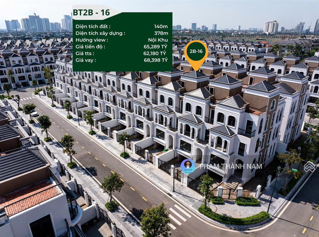 Bán căn bt2b 16 dt 140m² view nội khu yên tĩnh, giữ tiền tốt dễ thanh khoản