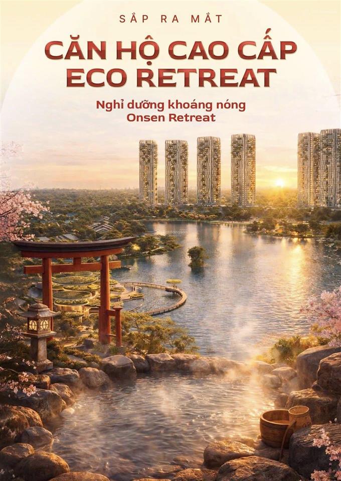 Căn hộ 1pn khoáng nóng onsen đầu tiên tại eco retreat giá chỉ 2.6 tỷ, ký hđ tt 260tr. ck đến 12.5%