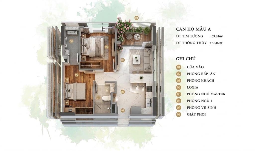 Bán căn hộ cao cấp tầng 16 view sông view kênh trellia cove kđt mizuki park