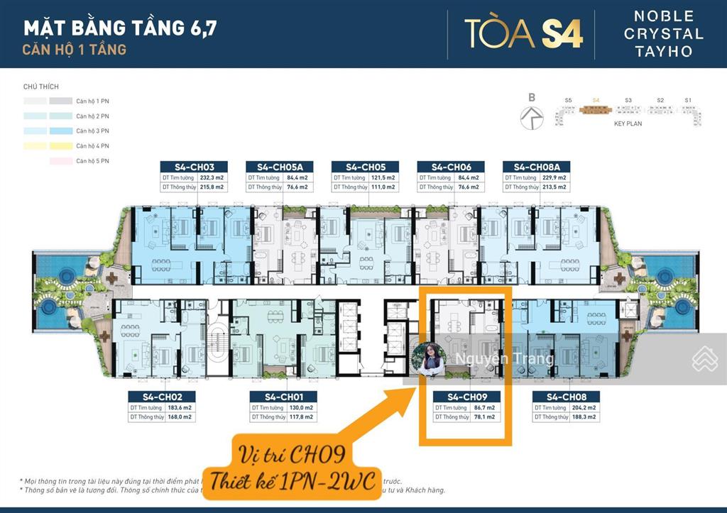 1 căn 1pn nổi bật dự án 78,1m2 view chính diện biển hồ, cảnh quan noble tây hồ giá tốt