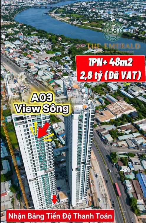 Chỉ 2,8 tỷ (vat và phí sn) căn 1pn+ 48m² view sông sài gòn thoáng mát ngay mặt tiền quốc lộ 13