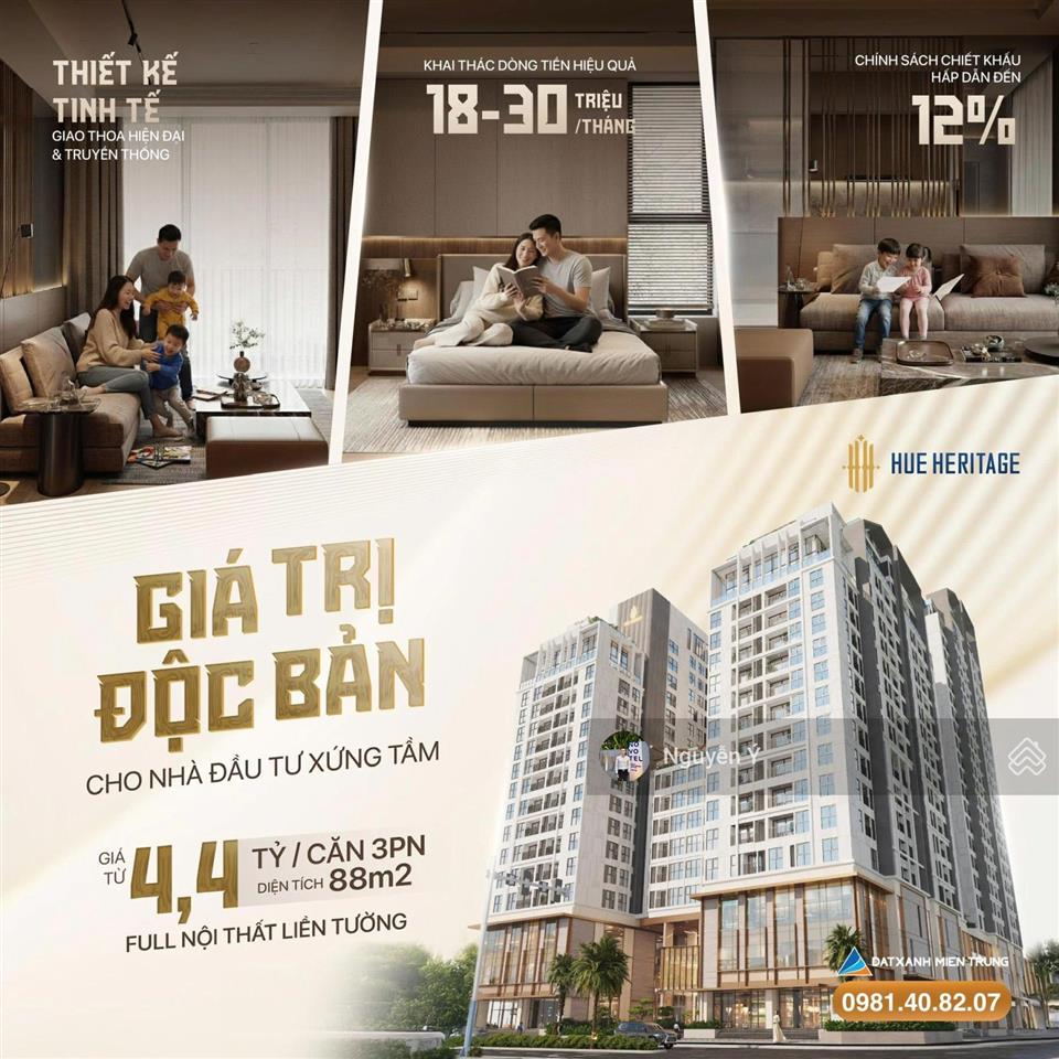 Bán căn hộ chung cư hue heritage, 82m2, 3pn, 3wc, giá siêu hời