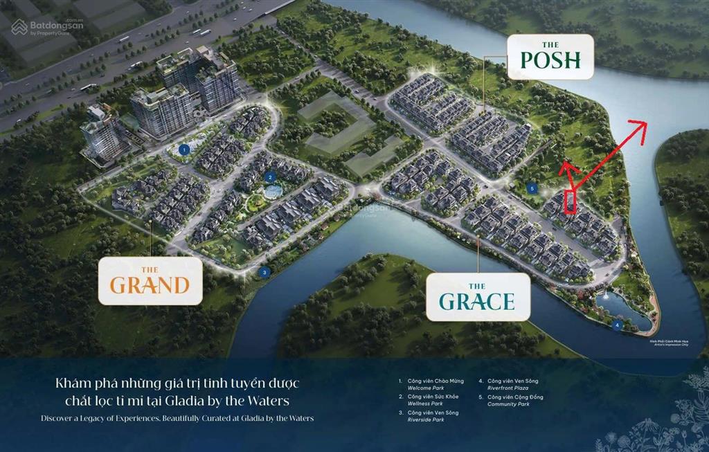 Gladia biệt thự song lập 153 m2, view sông, gần công viên yên tĩnh. đã có sổ hồng, giá chỉ 35 tỷ