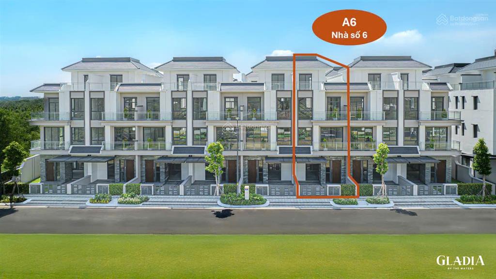 Gladia căn nhà phố hiếm mặt tiền đường 25m & đối diện công viên rất thoáng, gần kề clubhouse