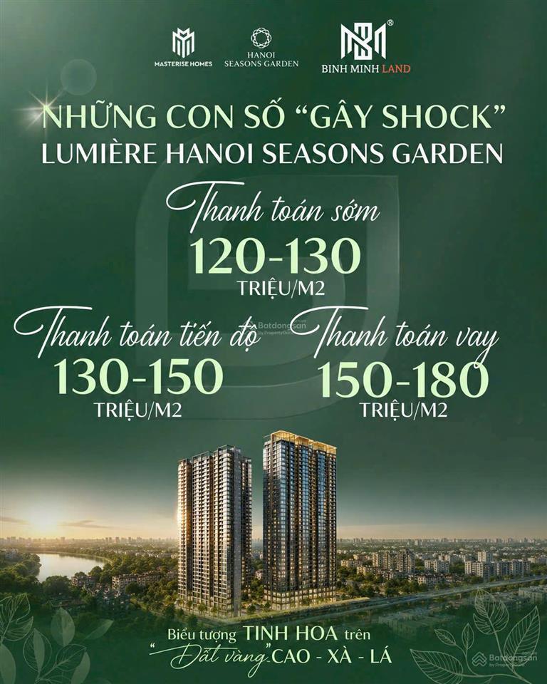 Quỹ căn đẹp nhất masterise cao xà lá giá chỉ từ 120tr/m², hỗ trợ vay 70%, chiết khấu cao