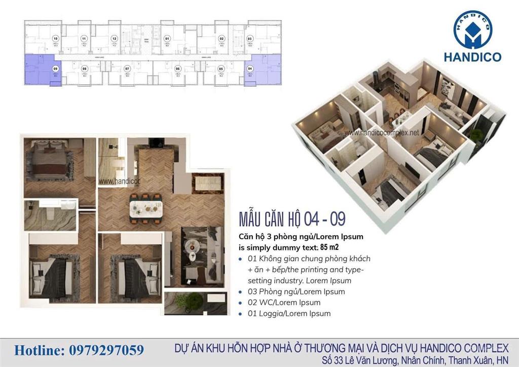 Tôi chính chủ cần bán căn góc 3pn 2404 (tầng 24) chung cư handico complex 33 lê văn lương