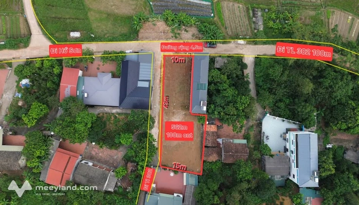 Miền đất Tam Đảo, lô góc 562m2, view đồng lúa, không khí trong lành