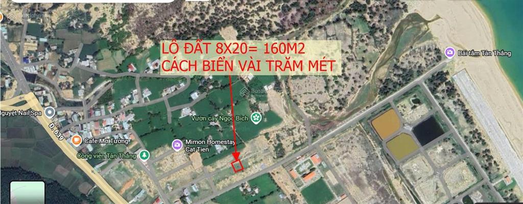 Bán nhanh lô đất biển cách biển 400m ở tân thắng cát tiến, dt 8x20=160m2 giá tốt chỉ 950 triệu