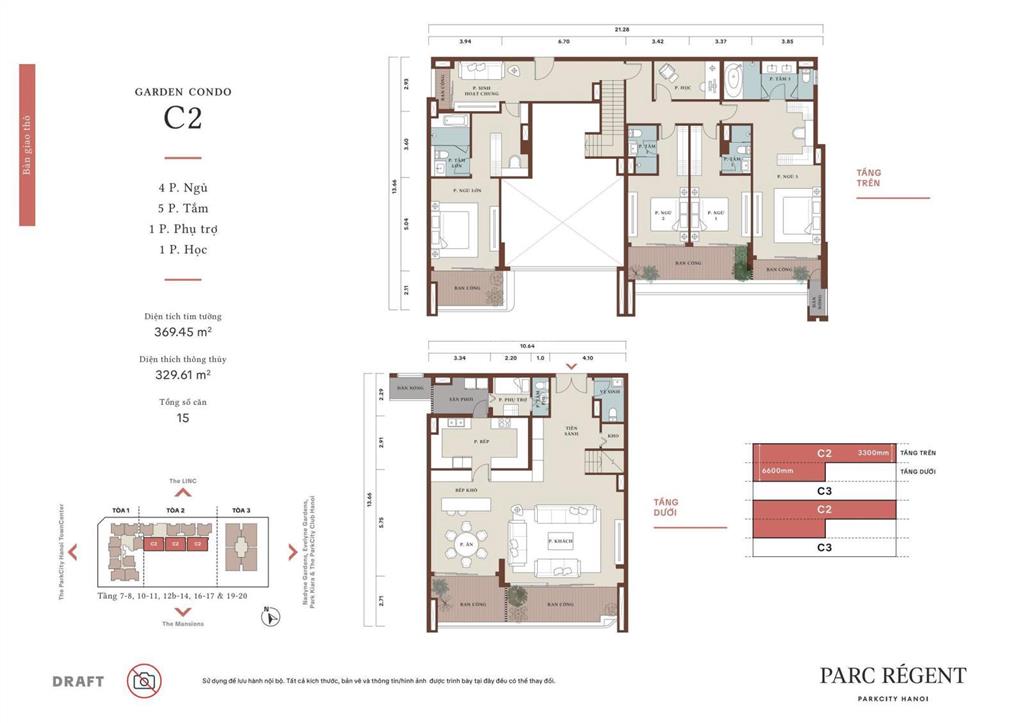 Bán duplex căn hộ chung cư parc régent, tại park city, 37.9 tỷ, 329,6m, 4pn, 5wc, hot!
