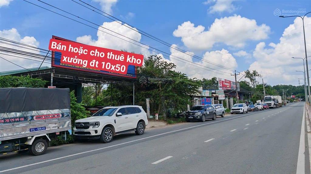 Bán kho xưởng, mt dt744, dt 10x50m