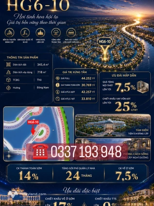 Bán biệt thự đơn lập Hoàng Gia HG6-10 Vinhomes Vũ Yên, Hải Phòng