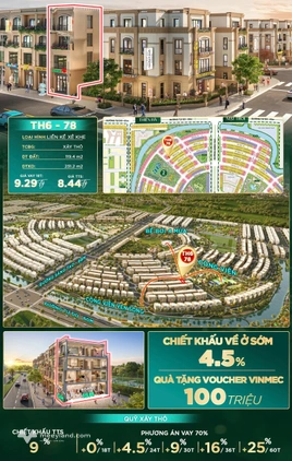 Bán liền kề xẻ khe 120m2 TH6-78 khu Thiên Hà Vinhomes Dương Kinh Hải Phòng